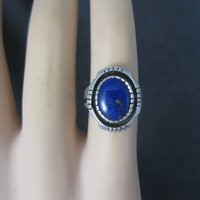Vintage Southwestern Sterling Lapis Lazuli Pinky Ring Size 3.75