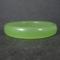 Small Vintage Green Peking Glass Bangle Bracelet 6.5 Inches
