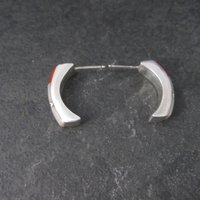 Vintage Southwestern Sterling Inlay Earrings