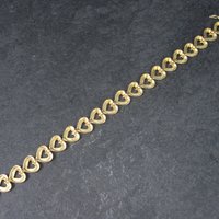 Vintage Vermeil Sterling Illusion Heart Bracelet 7 Inches