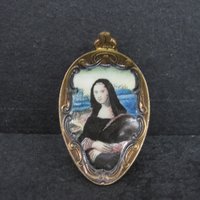 Vintage Mona Lisa Spoon Brooch