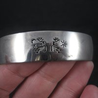 Estate Sterling Kokopelli Cuff Bracelet 6.5 Inches
