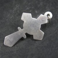Estate Sterling Red Jasper Cross Pendant