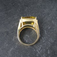 Vintage Vermeil Sterling Yellow Cubic Zirconia Ring Size 6