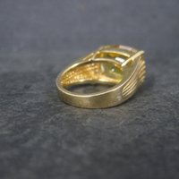Vintage Vermeil Sterling Yellow Cubic Zirconia Ring Size 6
