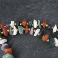 Vintage Gemstone Bead Necklace 24 Inches