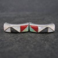 Vintage Southwestern Sterling Inlay Earrings