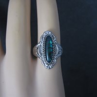 Vintage Southwestern Paua Shell Ring Size 5