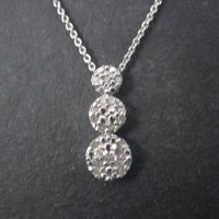 Small Vintage Sterling Diamond Pendant Necklace