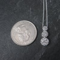 Small Vintage Sterling Diamond Pendant Necklace