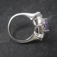 Vintage Sterling Purple Cubic Zirconia Cocktail Ring Size 8.5