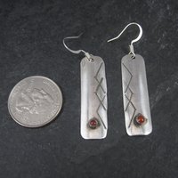 Long Vintage Southwestern Sterling Coral Earrings