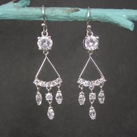Vintage 2000s Sterling Cubic Zirconia Wedding Earrings