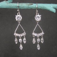 Vintage 2000s Sterling Cubic Zirconia Wedding Earrings