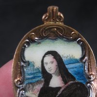 Vintage Mona Lisa Spoon Brooch