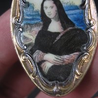Vintage Mona Lisa Spoon Brooch