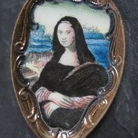 Vintage Mona Lisa Spoon Brooch
