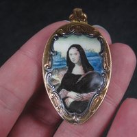 Vintage Mona Lisa Spoon Brooch