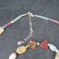 Vintage Jasper Agate Gemstone Necklace Bracelet Jewelry Set Desert Rose Trading