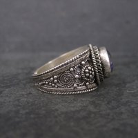 Estate 950 Silver Synthetic Purple Sapphire Ring Size 9