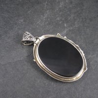 Large Sterling Onyx Parrot Pendant