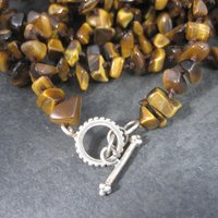 Vintage Opera Length Tigers Eye Toggle Necklace 83 Inches