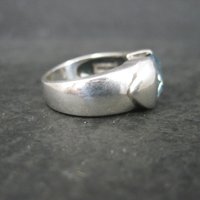 Vintage .999 Silver Blue Topaz Ring Size 6