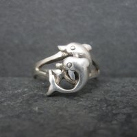 Vintage Sterling Dolphin Ring Size 6