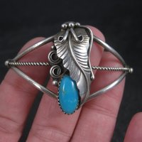 Vintage Native American Turquoise Cuff Bracelet 5.75 Inches