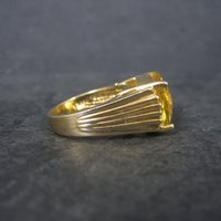 Vintage Vermeil Sterling Yellow Cubic Zirconia Ring Size 6