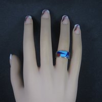 Vintage Southwestern Sterling Inlay Ring Size 5.5