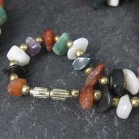 Vintage Gemstone Bead Necklace 24 Inches
