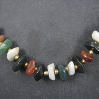 Vintage Gemstone Bead Necklace 24 Inches
