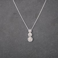 Small Vintage Sterling Diamond Pendant Necklace