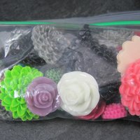 Destash Lot of Resin Flower Cabochons