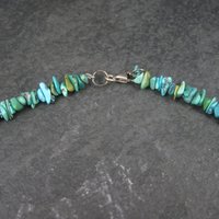 Vintage Turquoise Chip Necklace 16.5 Inches