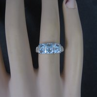 90s Sterling Blue Topaz Ring Size 6