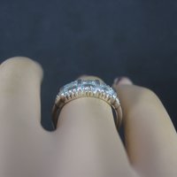 90s Sterling Blue Topaz Ring Size 6