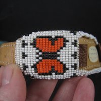 Vintage Butterfly Beaded Watch Band Paiute Jenny Dick