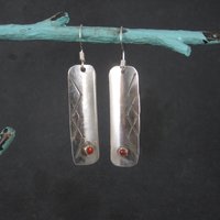Long Vintage Southwestern Sterling Coral Earrings