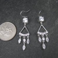Vintage 2000s Sterling Cubic Zirconia Wedding Earrings