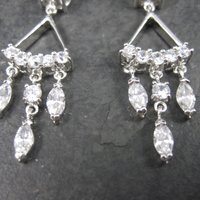 Vintage 2000s Sterling Cubic Zirconia Wedding Earrings