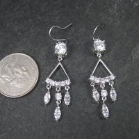 Vintage 2000s Sterling Cubic Zirconia Wedding Earrings