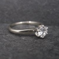 Vintage 18K .33 Carat Diamond Engagement Ring Size 4