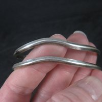 Vintage Mexican Sterling Wavy Cuff Bracelet 7 Inches