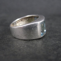 Sterling 5 Carat Blue Topaz Ring Size 7