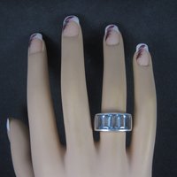 Sterling 5 Carat Blue Topaz Ring Size 7