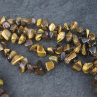 Vintage Opera Length Tigers Eye Toggle Necklace 83 Inches