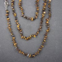 Vintage Opera Length Tigers Eye Toggle Necklace 83 Inches