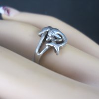 Vintage Sterling Dolphin Ring Size 6